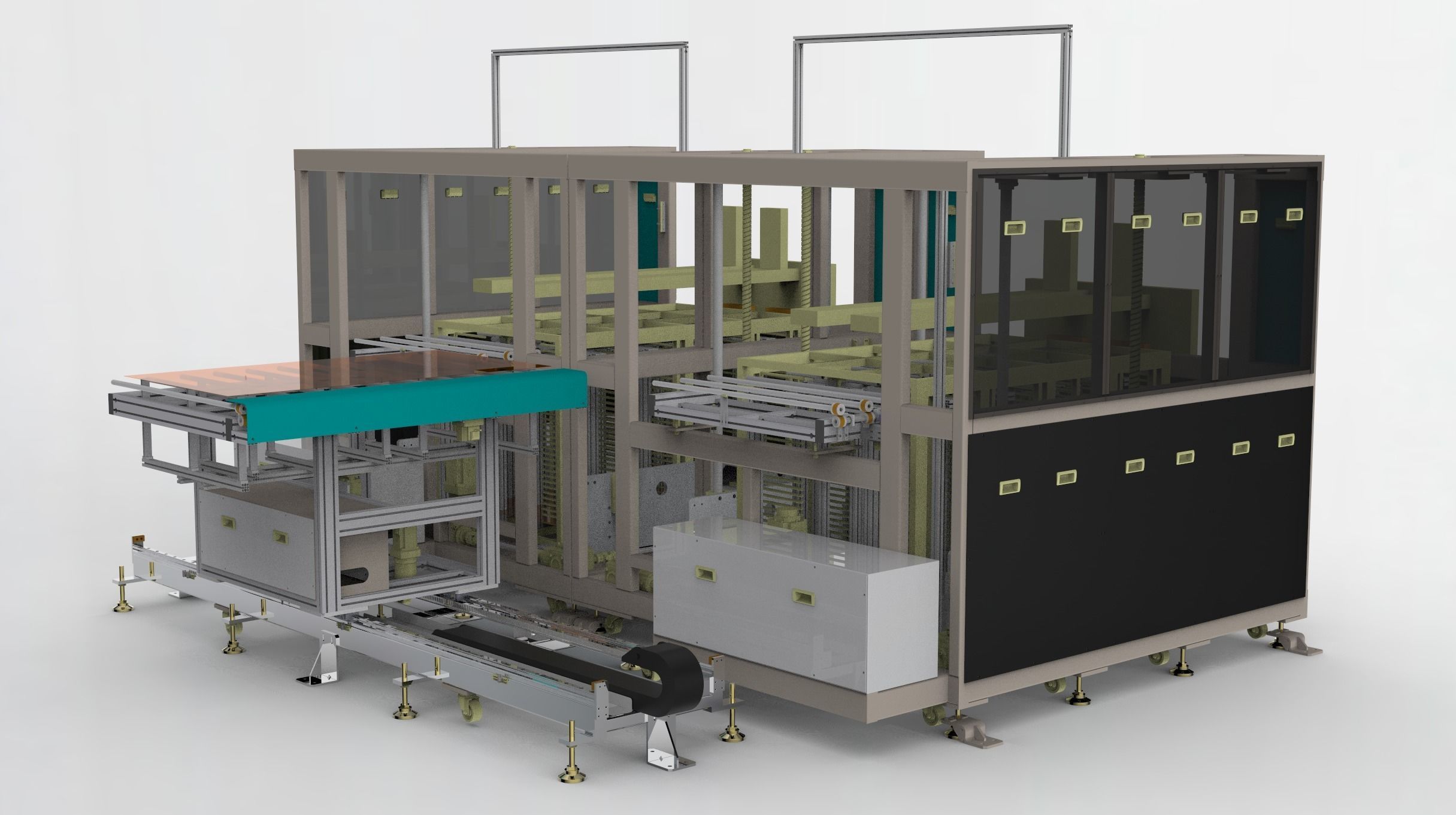 Large panel receiving loading and unloading machine 3D model_2
