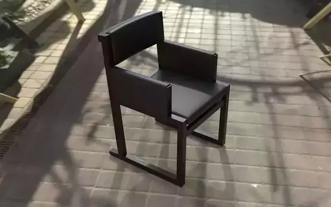 Camerich Emily armchair - dark imitation  leather Low-poly 3D model