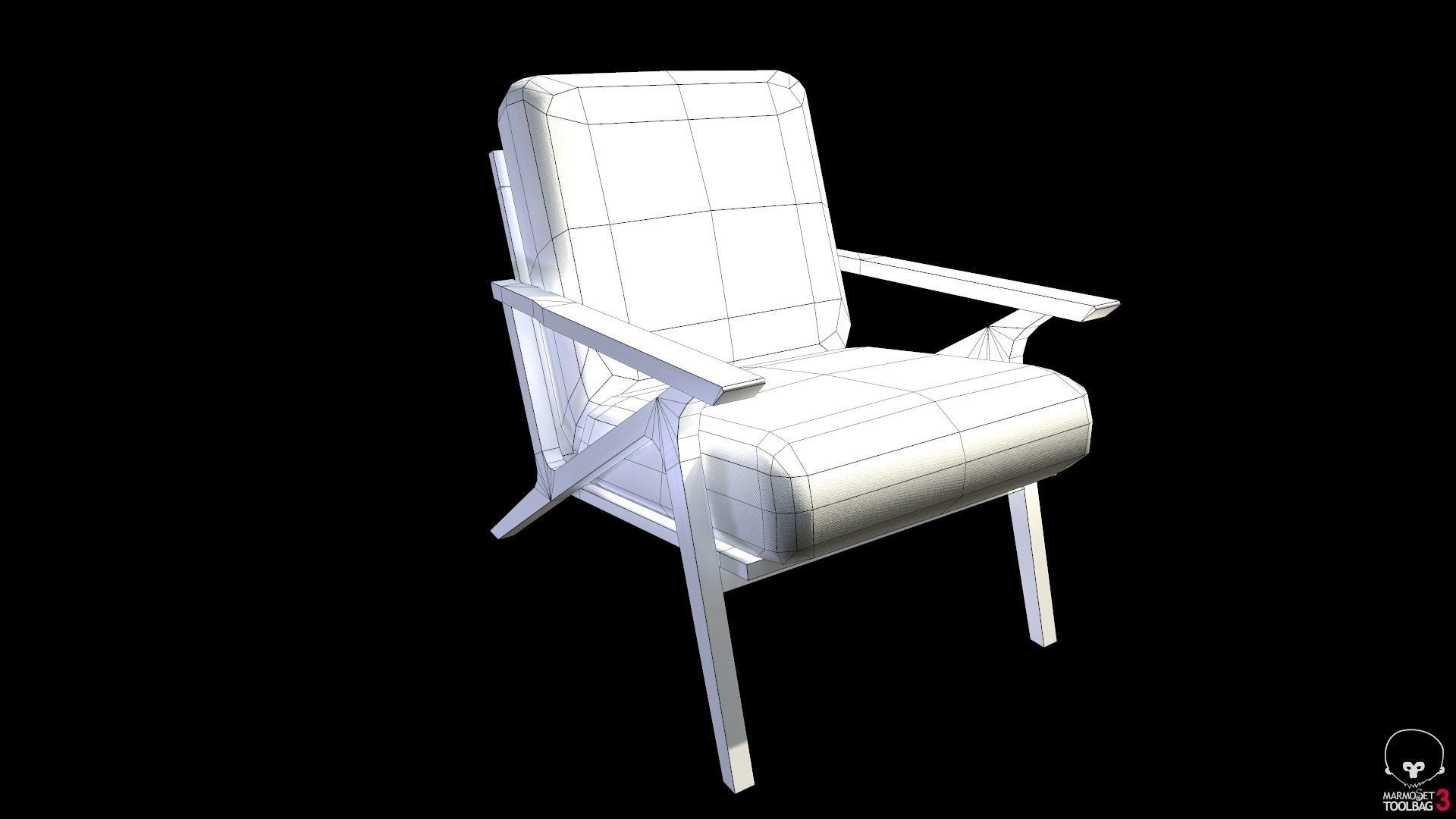 Article Otio lounge chair Lowpoly model Low-poly 3D model_4