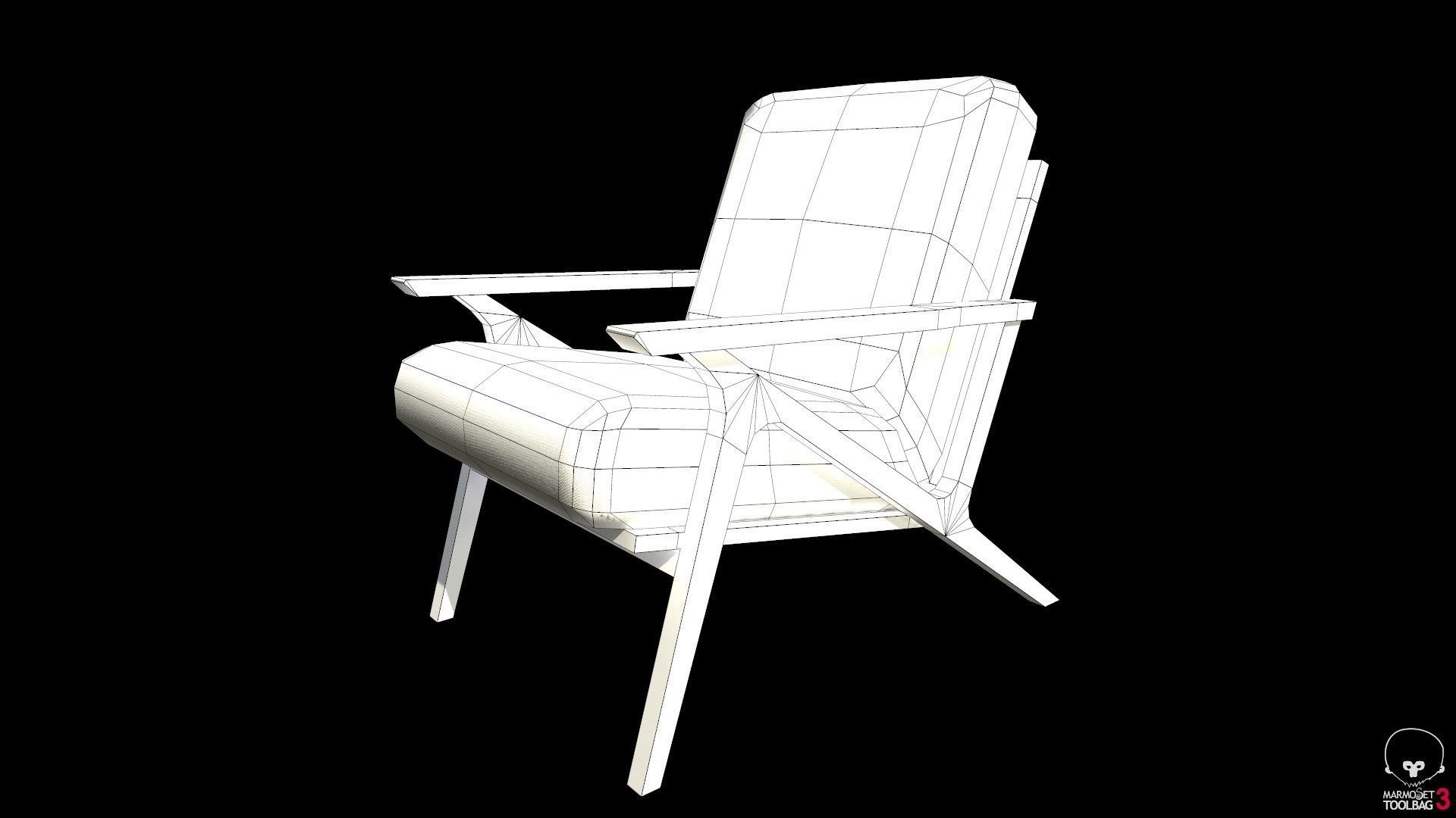 Article Otio lounge chair Lowpoly model Low-poly 3D model_6