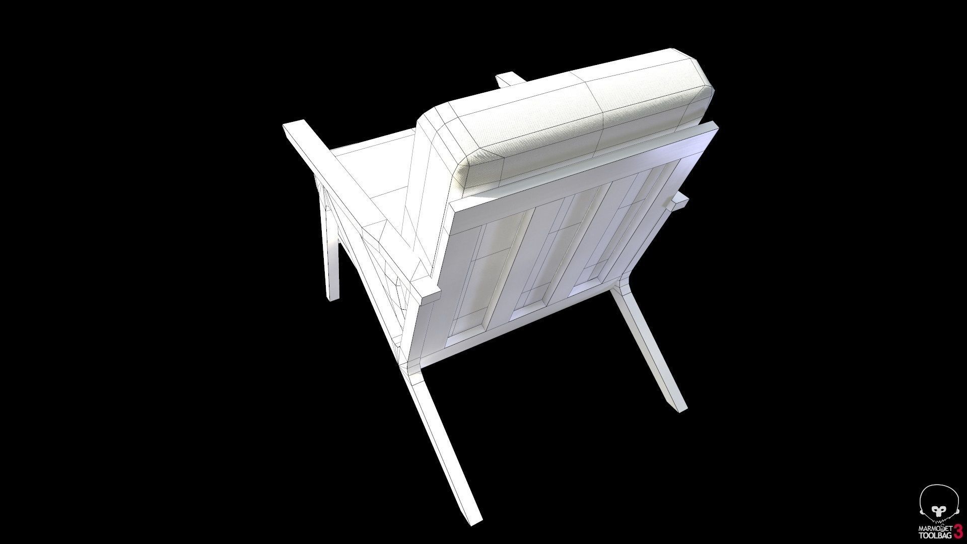 Article Otio lounge chair Lowpoly model Low-poly 3D model_8