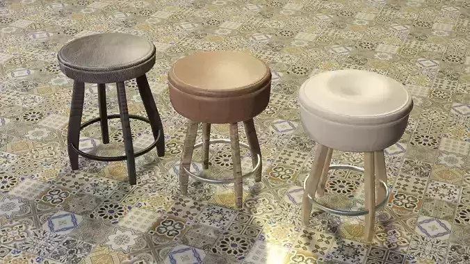 Stool furniture Low-poly 3D model