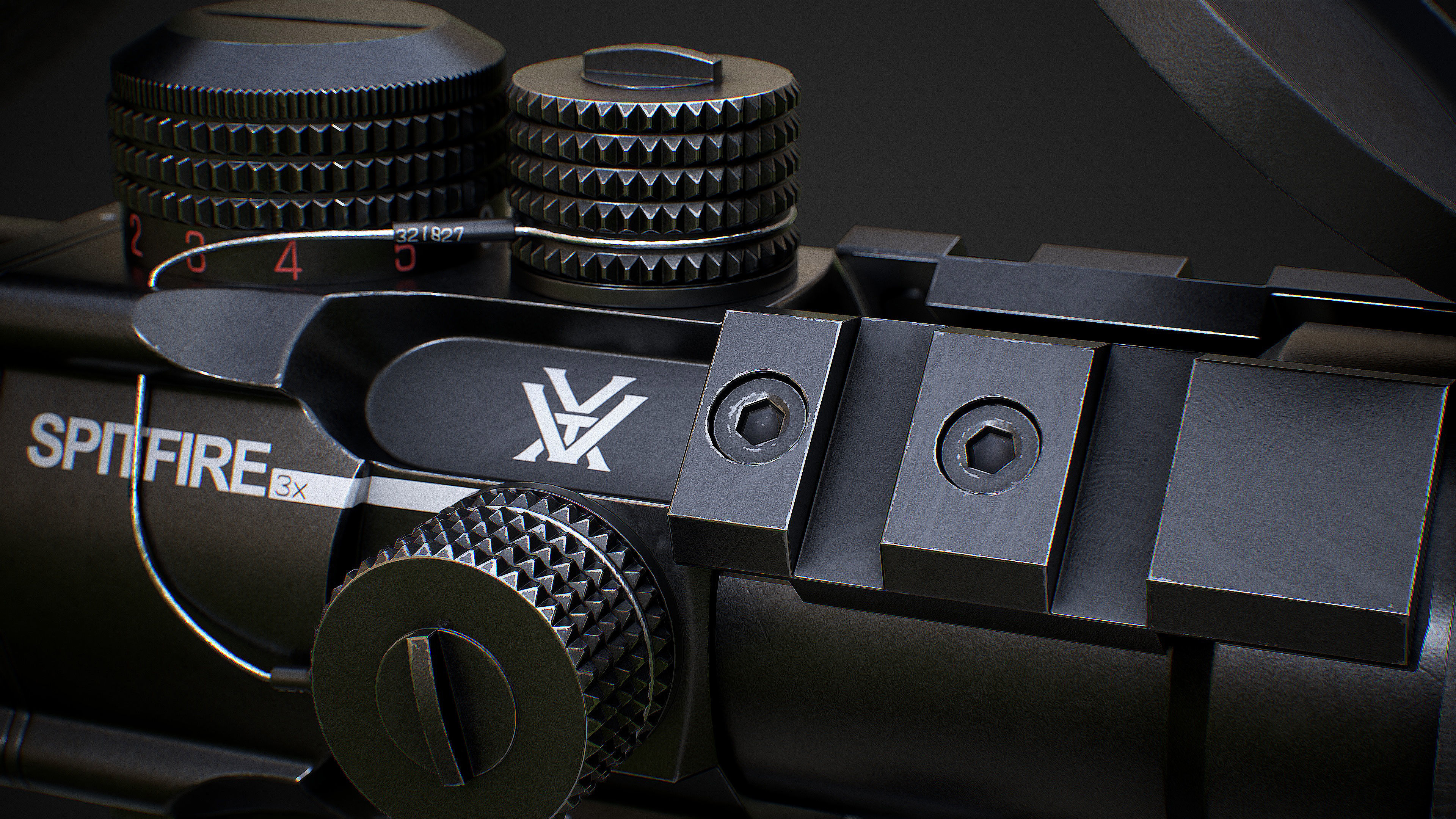 VORTEX SPITFIRE 3x Scope Low-poly 3D model_11