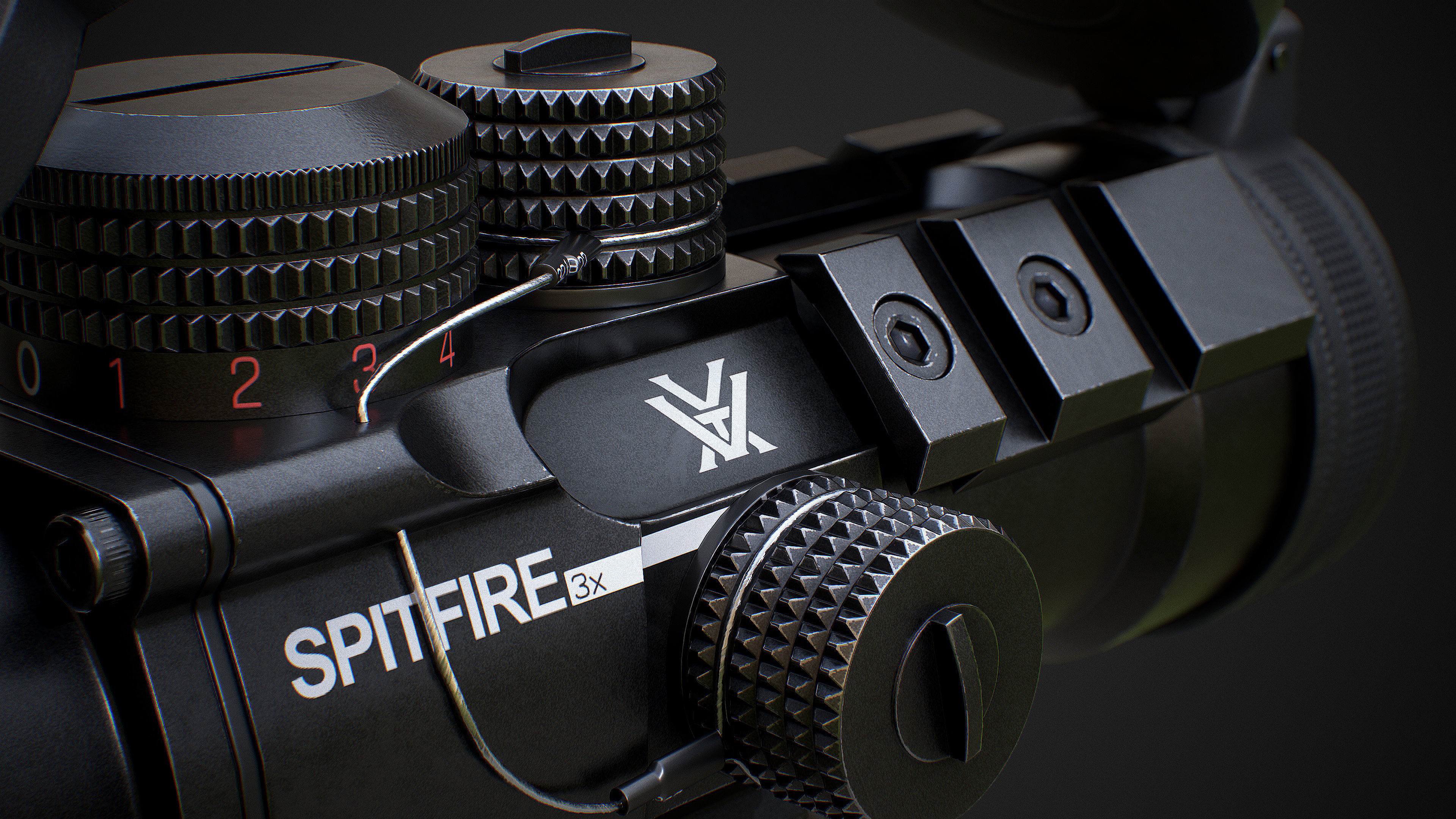 VORTEX SPITFIRE 3x Scope Low-poly 3D model_10