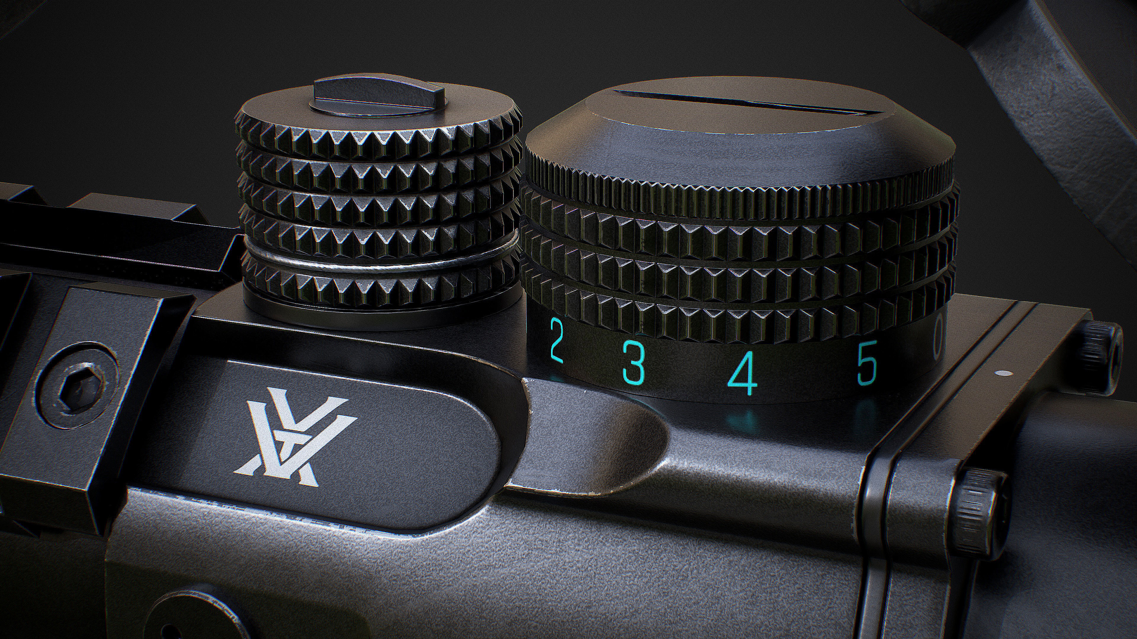 VORTEX SPITFIRE 3x Scope Low-poly 3D model_15