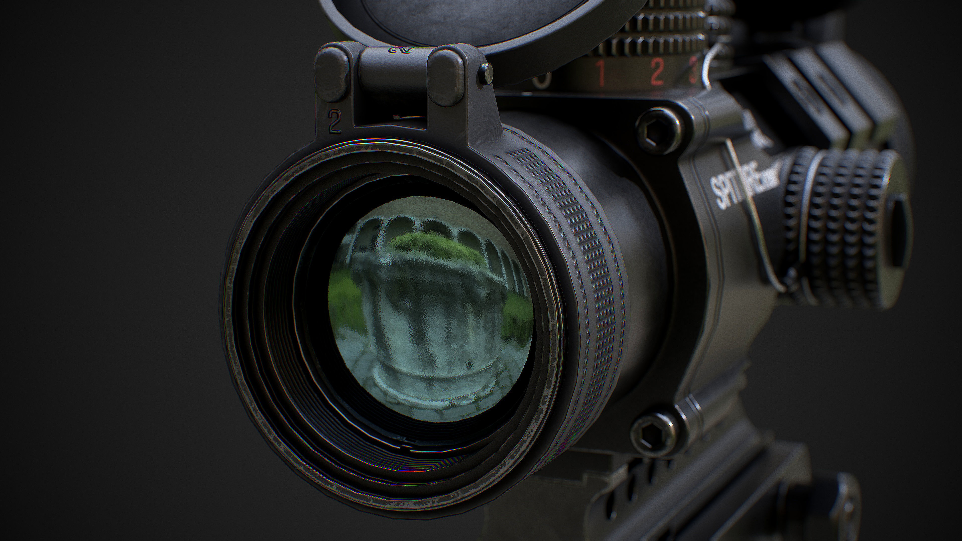 VORTEX SPITFIRE 3x Scope Low-poly 3D model_8