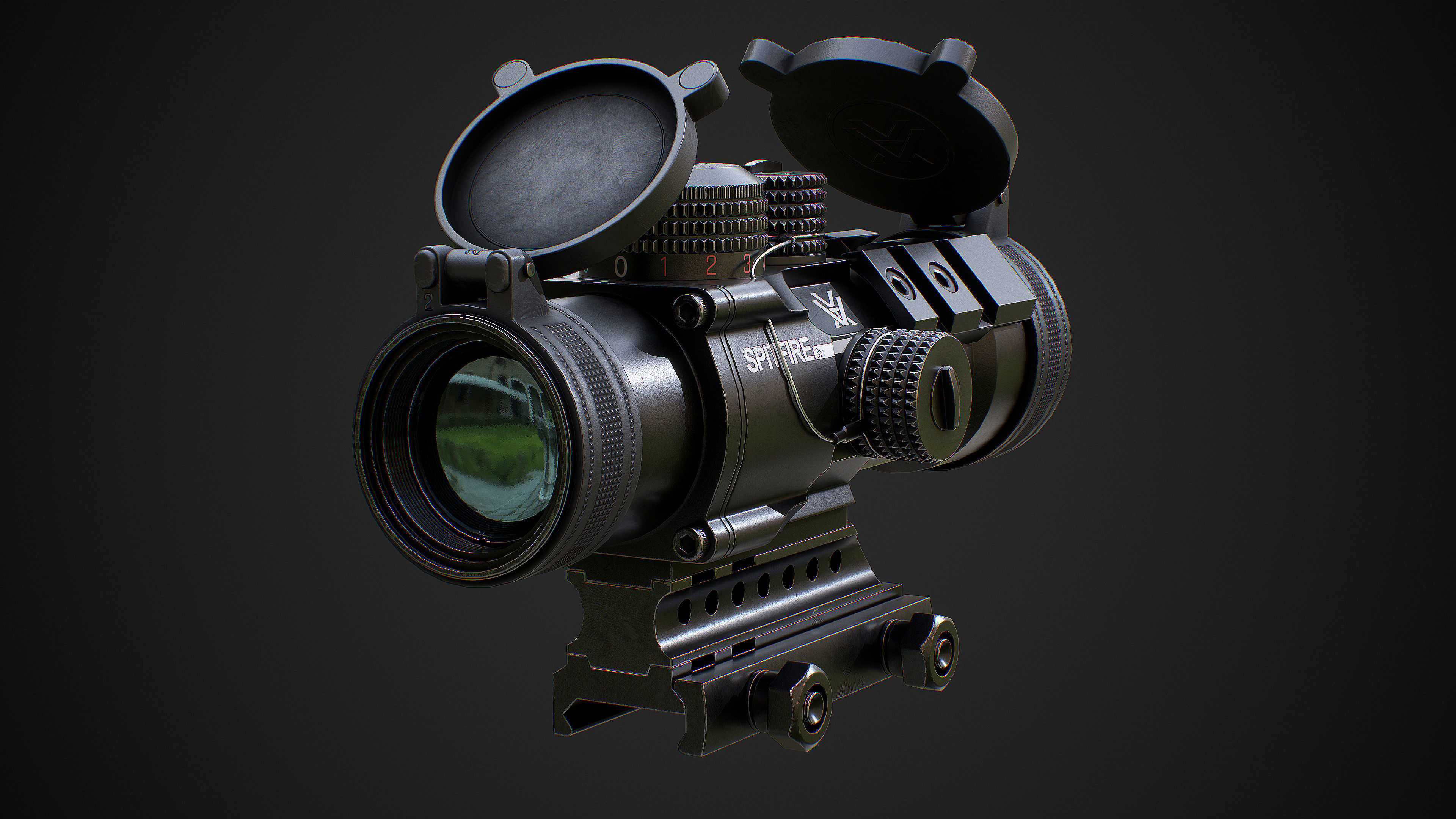 VORTEX SPITFIRE 3x Scope Low-poly 3D model_2
