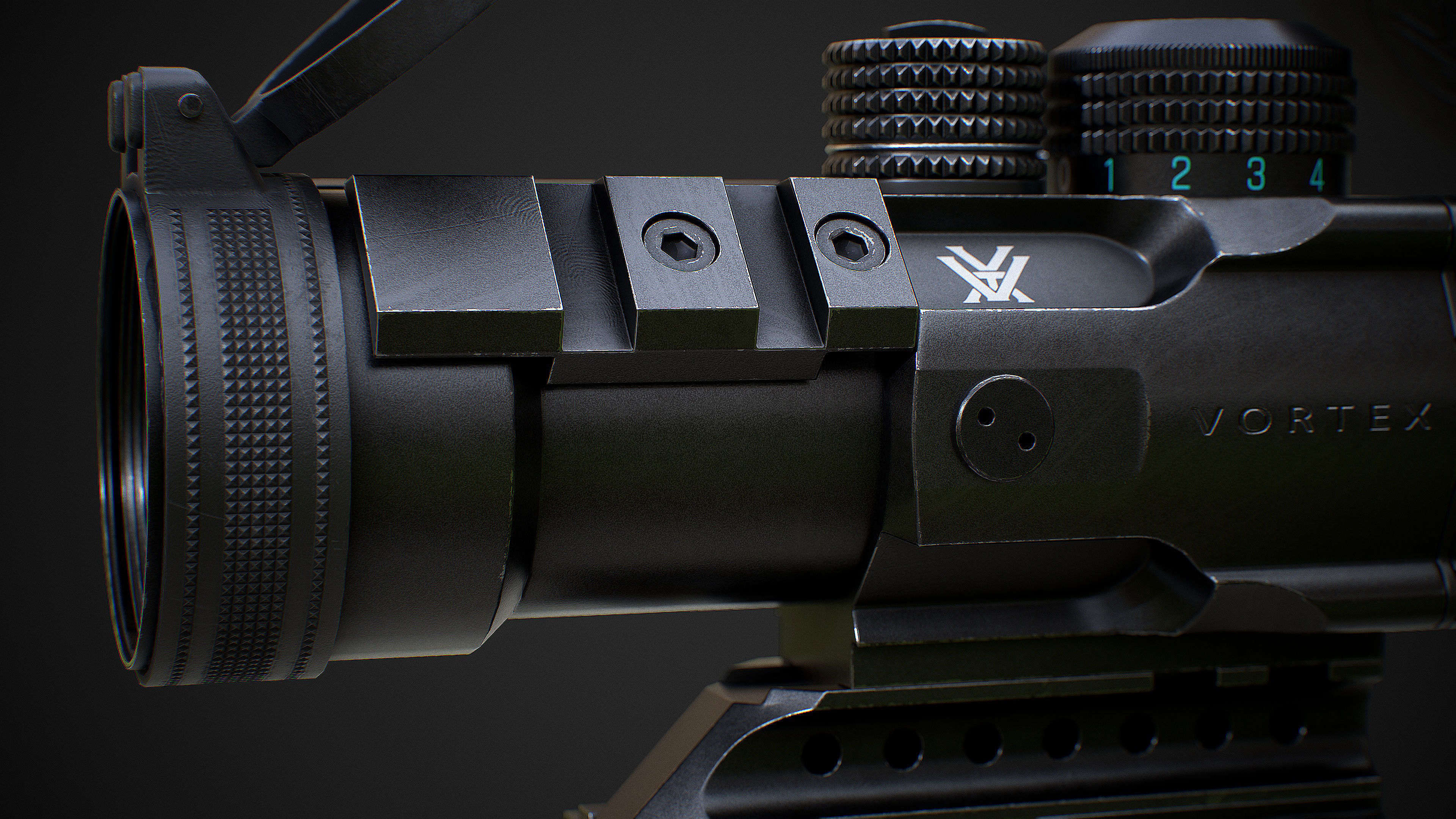 VORTEX SPITFIRE 3x Scope Low-poly 3D model_13