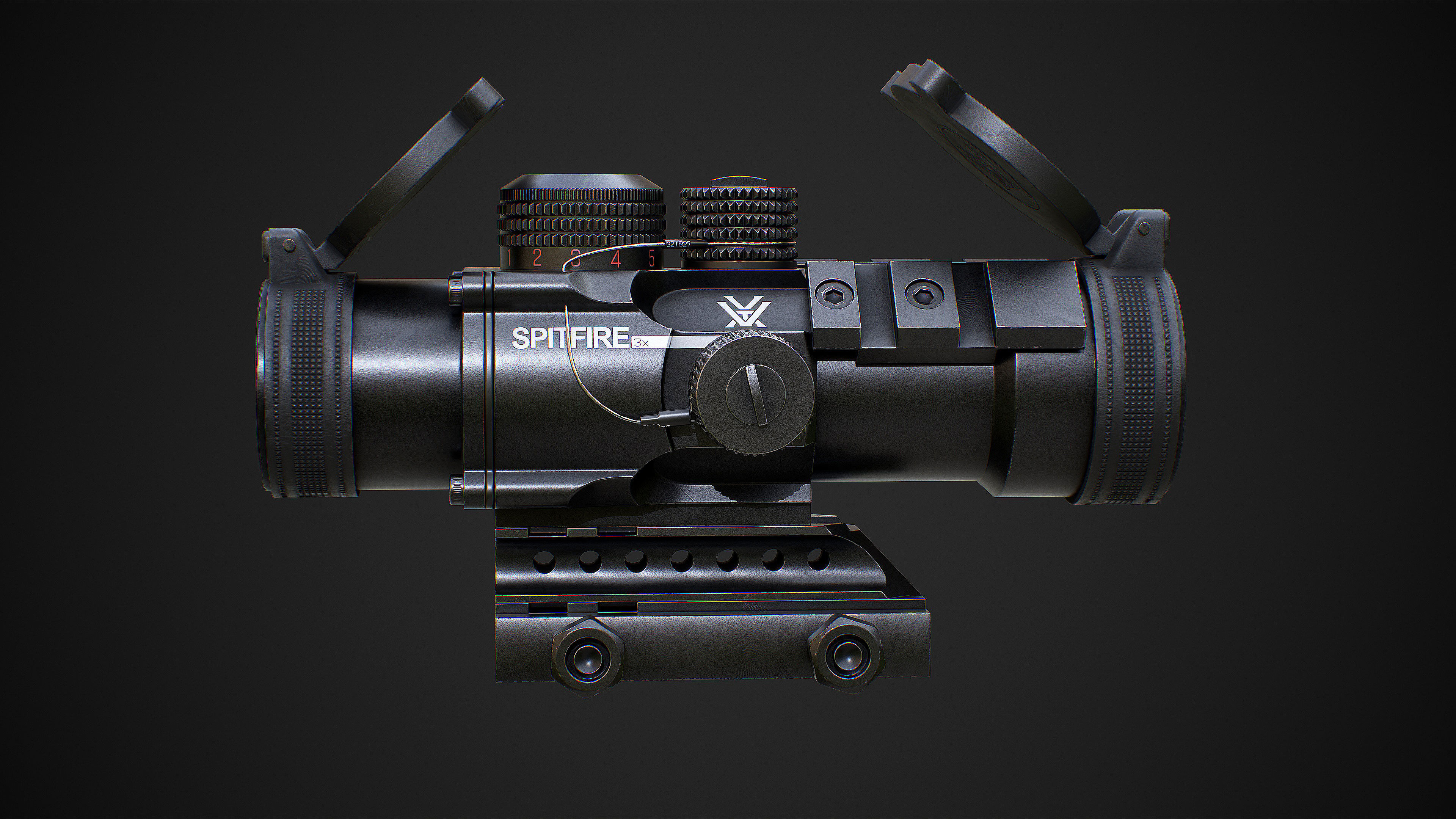VORTEX SPITFIRE 3x Scope Low-poly 3D model_3