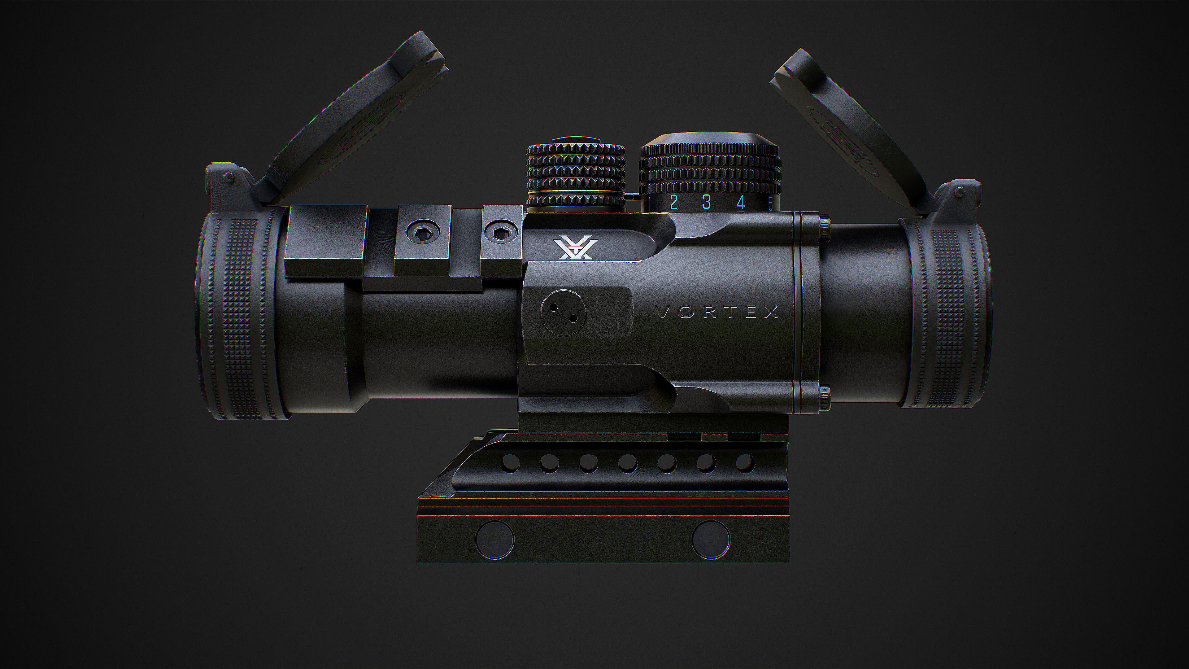VORTEX SPITFIRE 3x Scope Low-poly 3D model_5