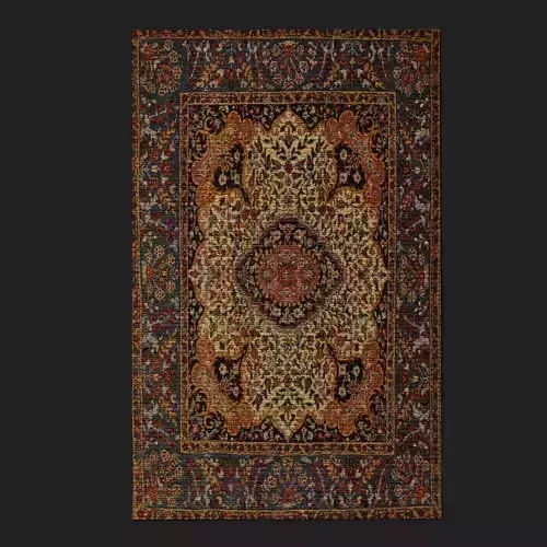 Medieval Flower Design Tapestry Low-poly 3D model