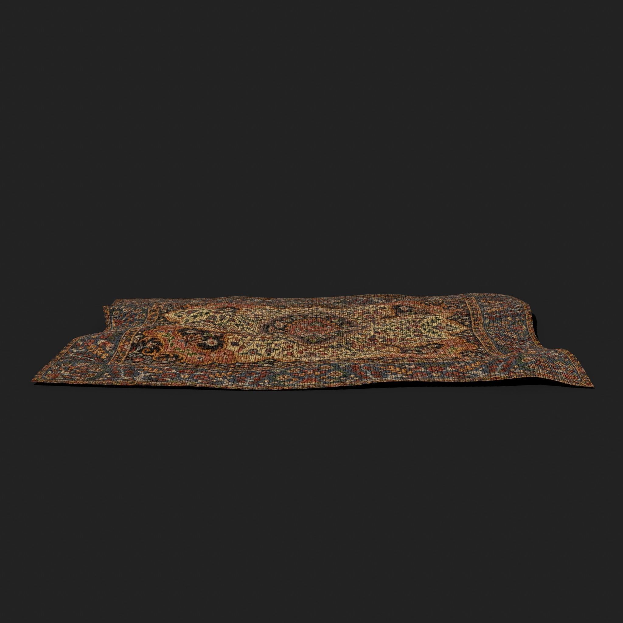 Medieval Flower Design Tapestry Low-poly 3D model_9