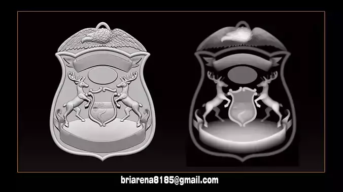 Police Badge Pendant - Michigan State Police 3D print model