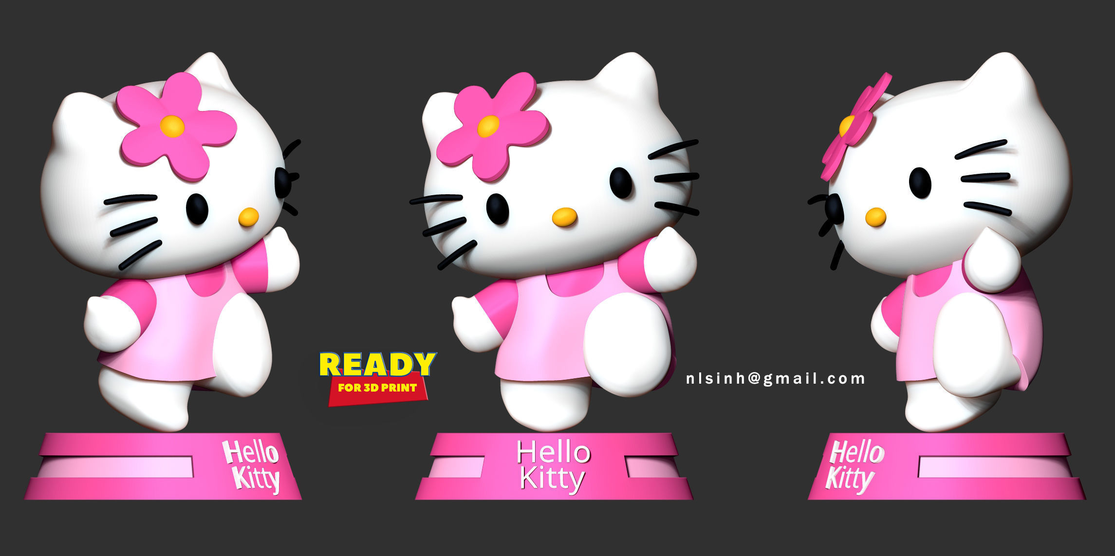 Hello Kitty 3D print model_3