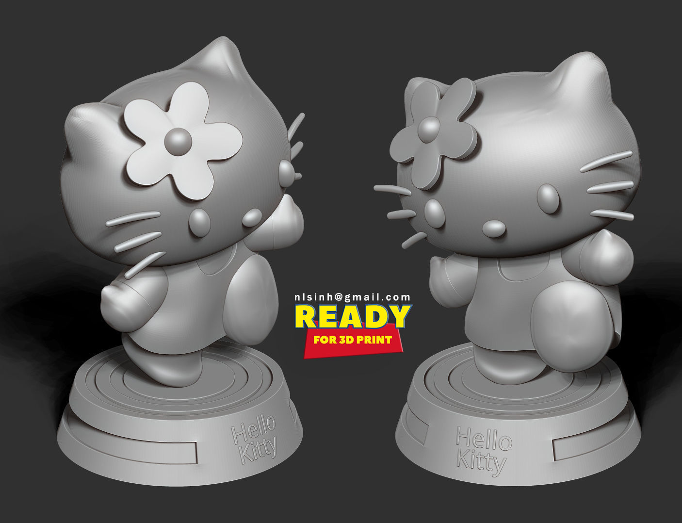 Hello Kitty 3D print model_4