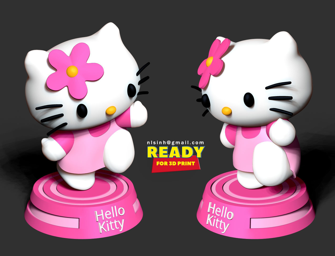 Hello Kitty 3D print model_1