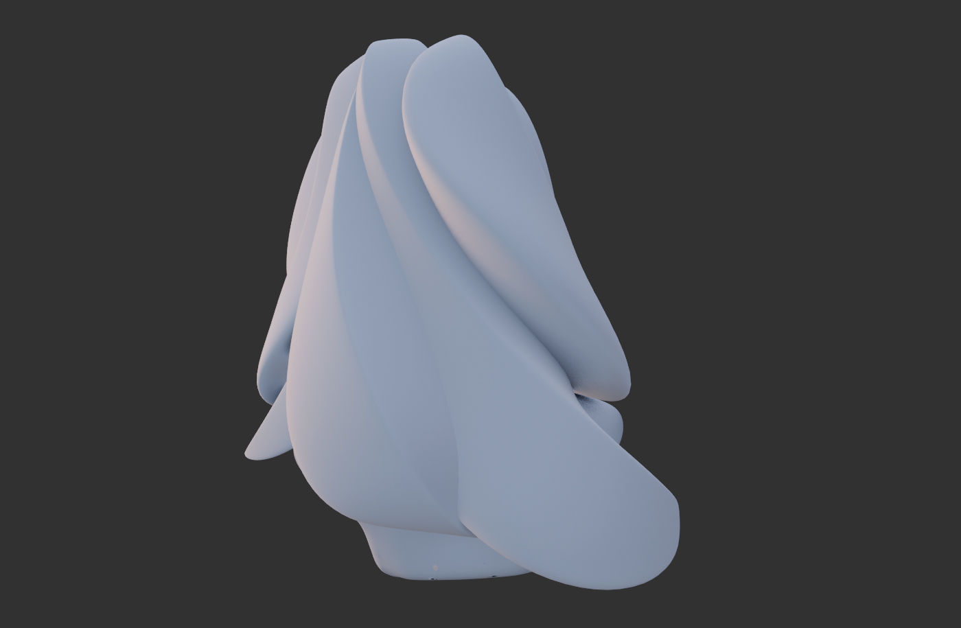 Stylized female head 3D model_5