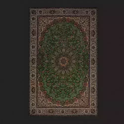 Medieval Green Designed Tapestry  Low-poly 3D model