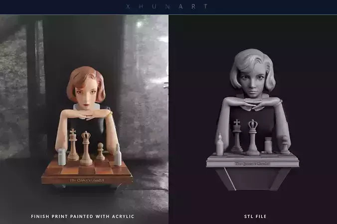 Queens Gambit Beth Harmon 3D print model