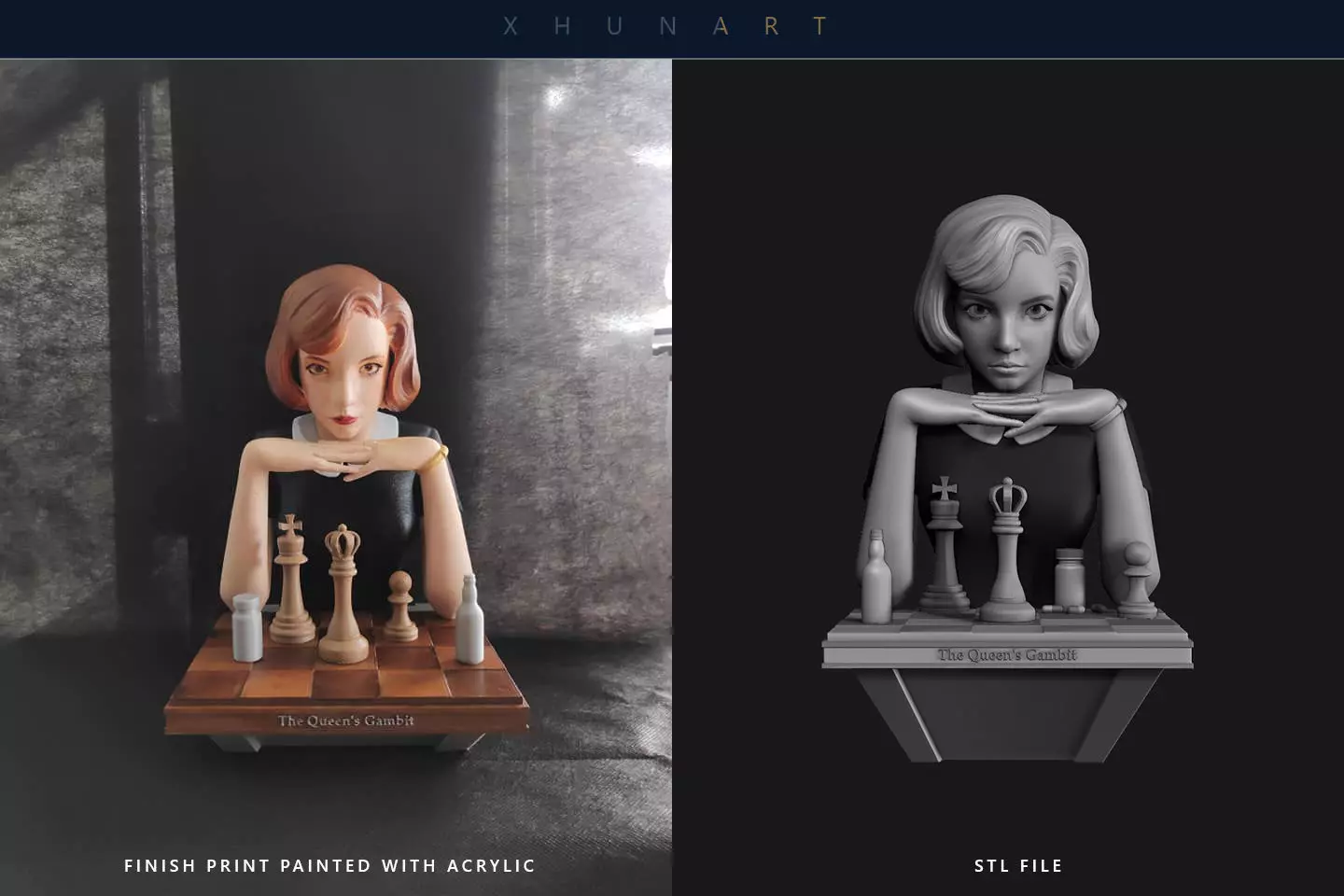 Queens Gambit Beth Harmon 3D print model