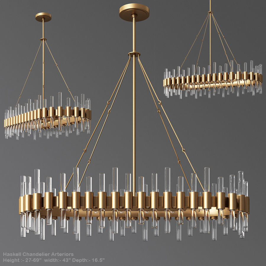 4 Ceiling Light Collection 3D model_1