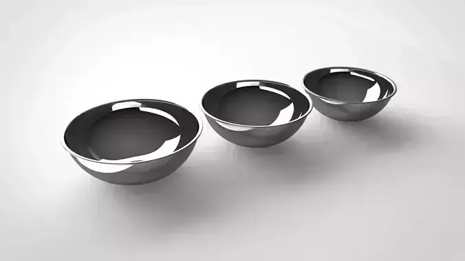 bowl set three stainless steel bowls