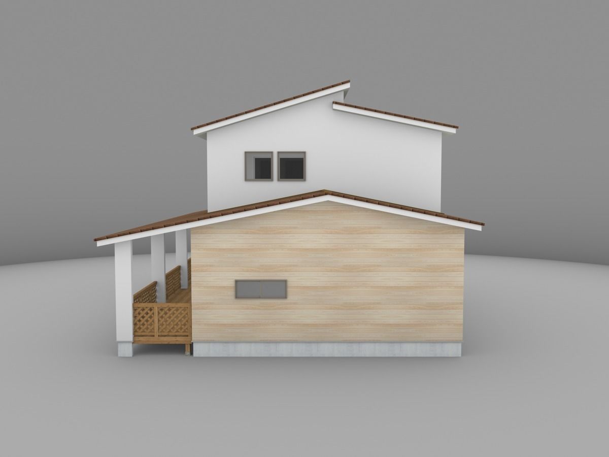House model for background 41 Low-poly 3D model_3