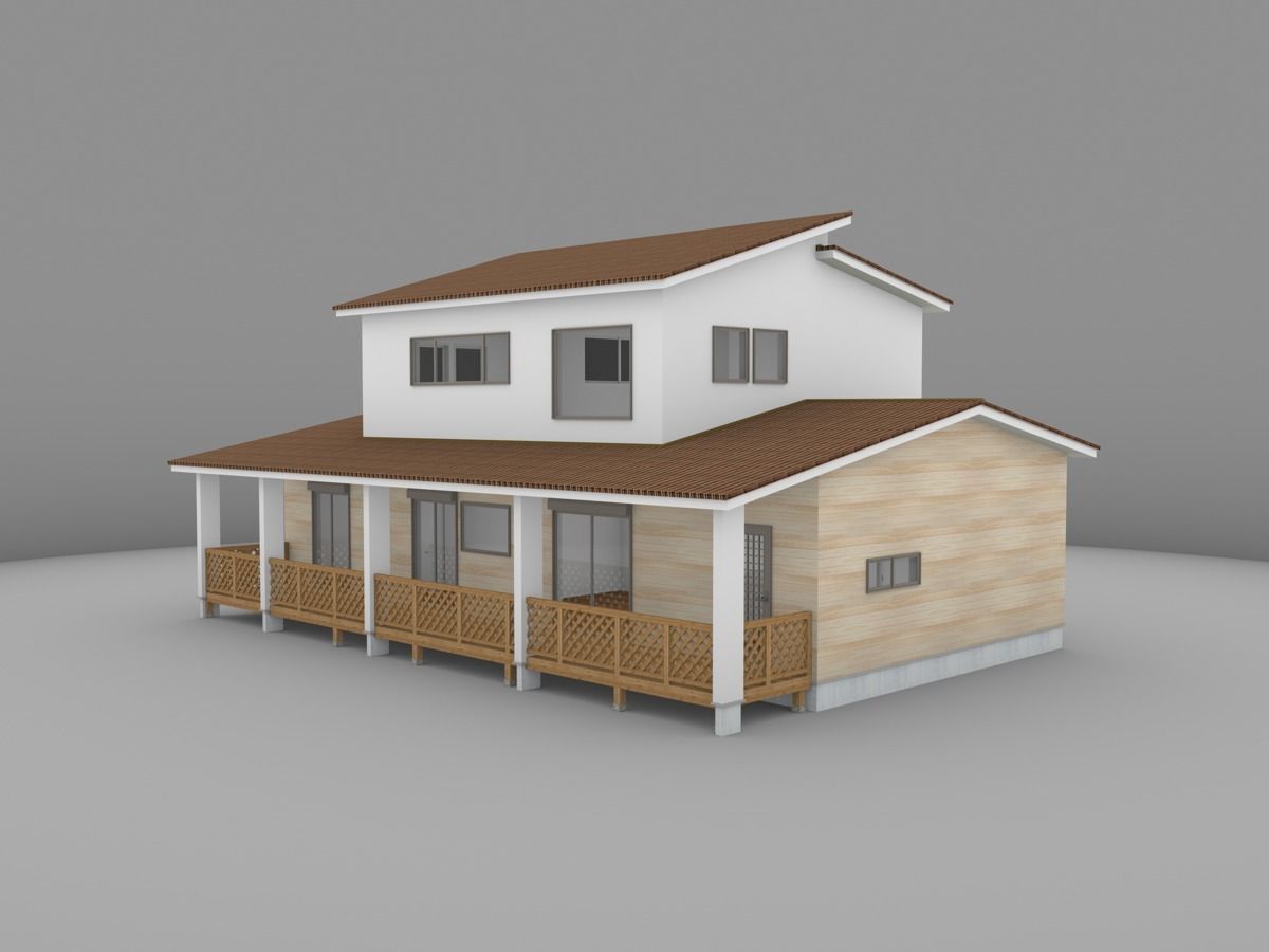 House model for background 41 Low-poly 3D model_2