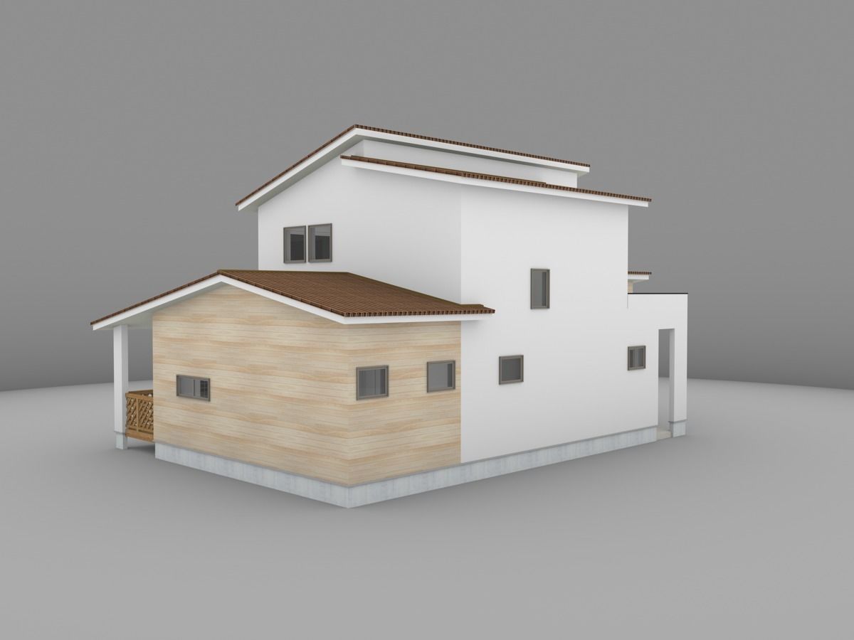 House model for background 41 Low-poly 3D model_4