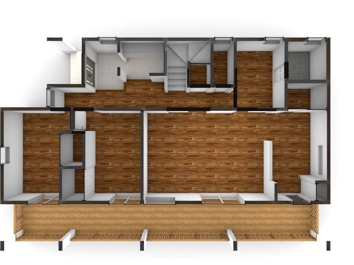 House model for background 41 Low-poly 3D model_8