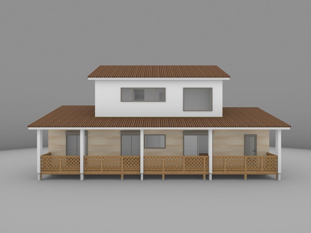 House model for background 41 Low-poly 3D model_1