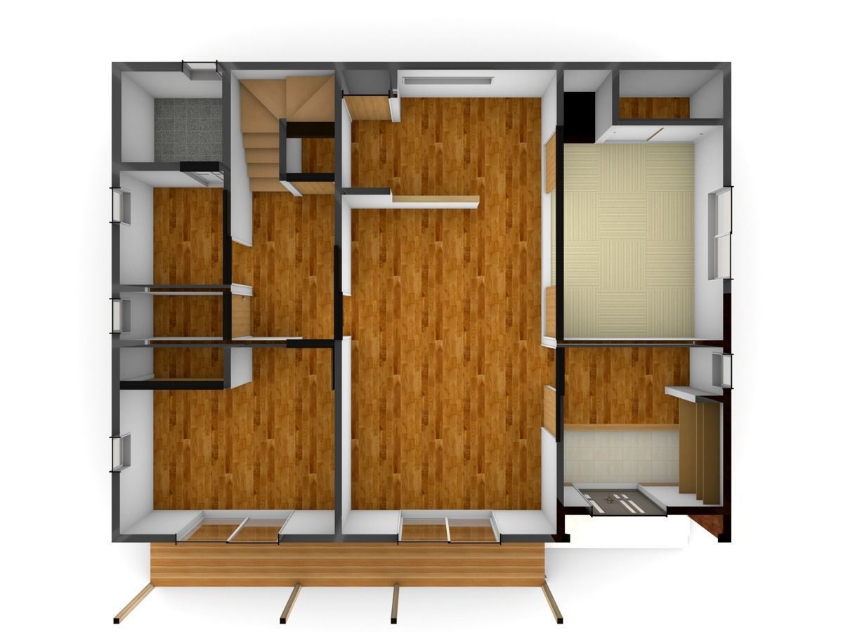 House model for background 42 Low-poly 3D model_8