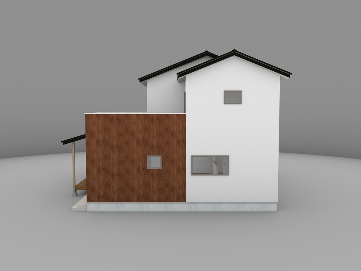 House model for background 42 Low-poly 3D model_3