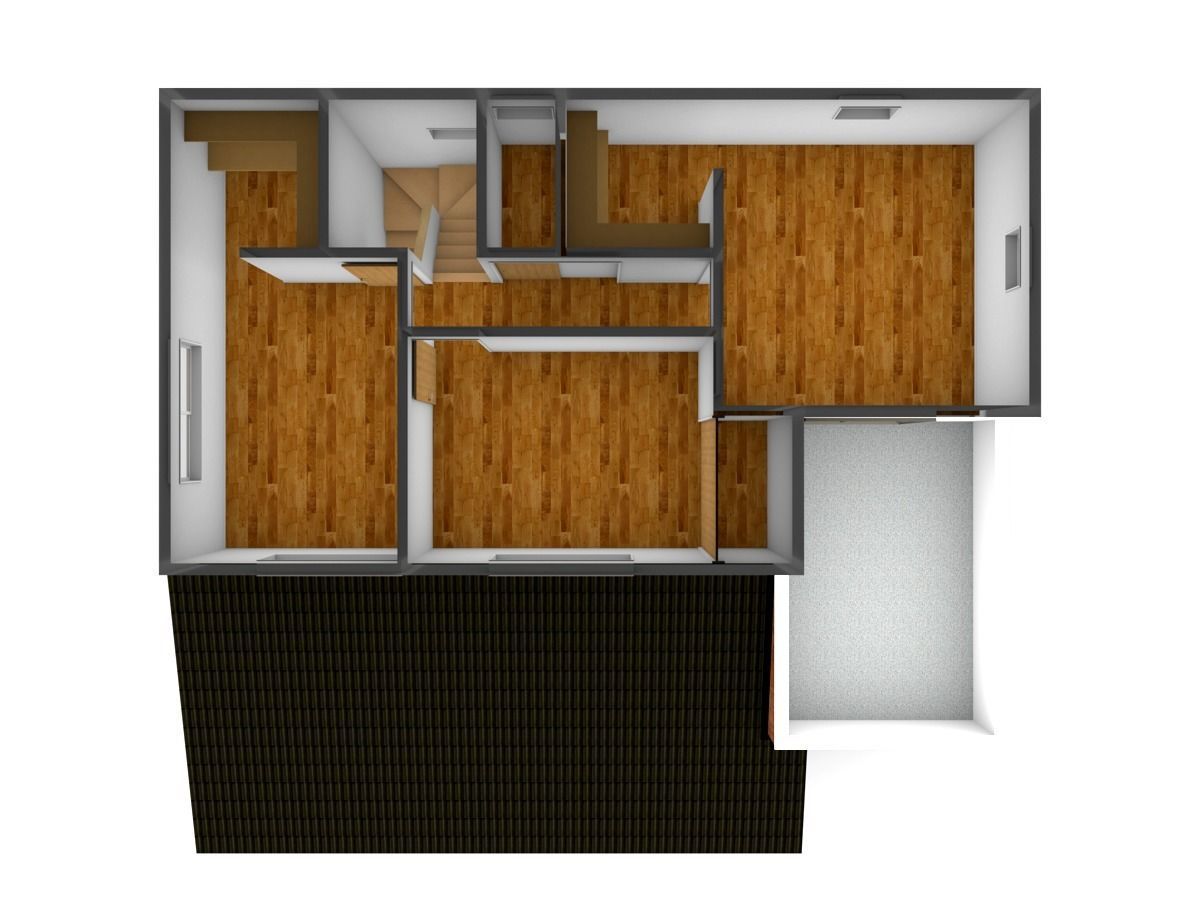 House model for background 42 Low-poly 3D model_9