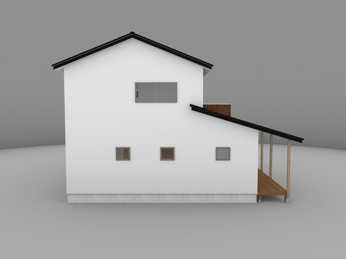 House model for background 42 Low-poly 3D model_7