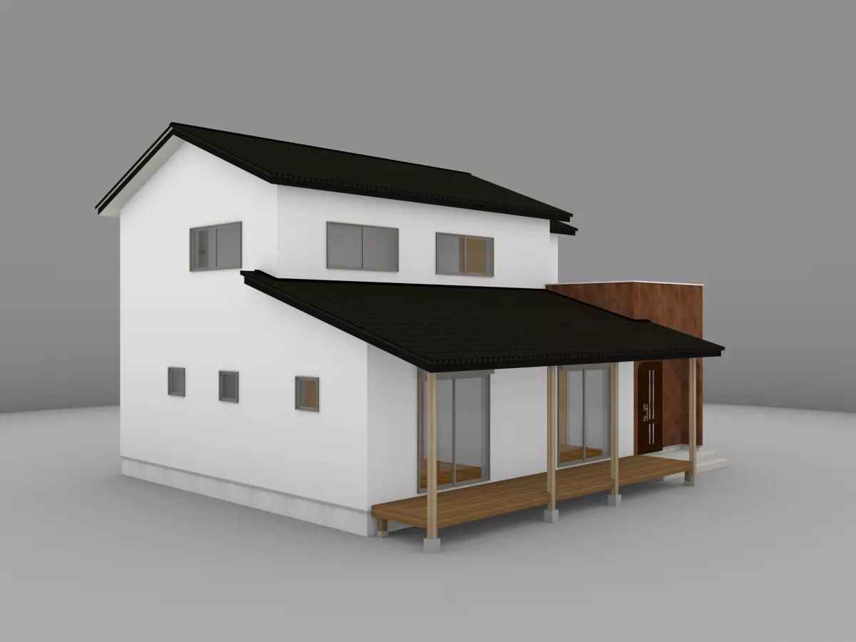 House model for background 42 Low-poly 3D model_0