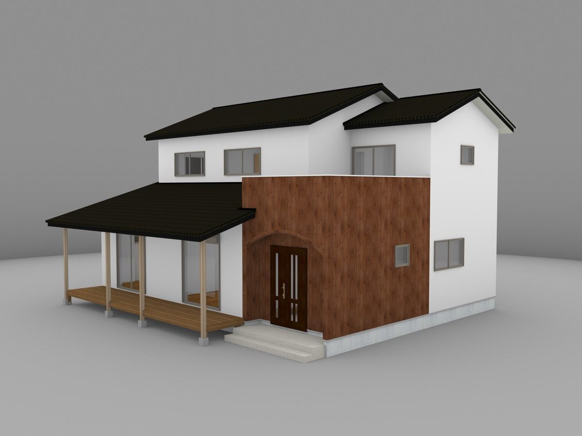 House model for background 42 Low-poly 3D model_2