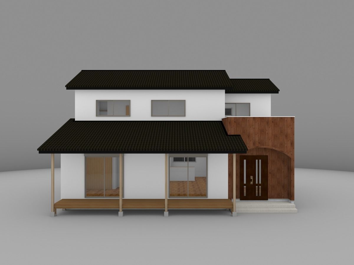 House model for background 42 Low-poly 3D model_1