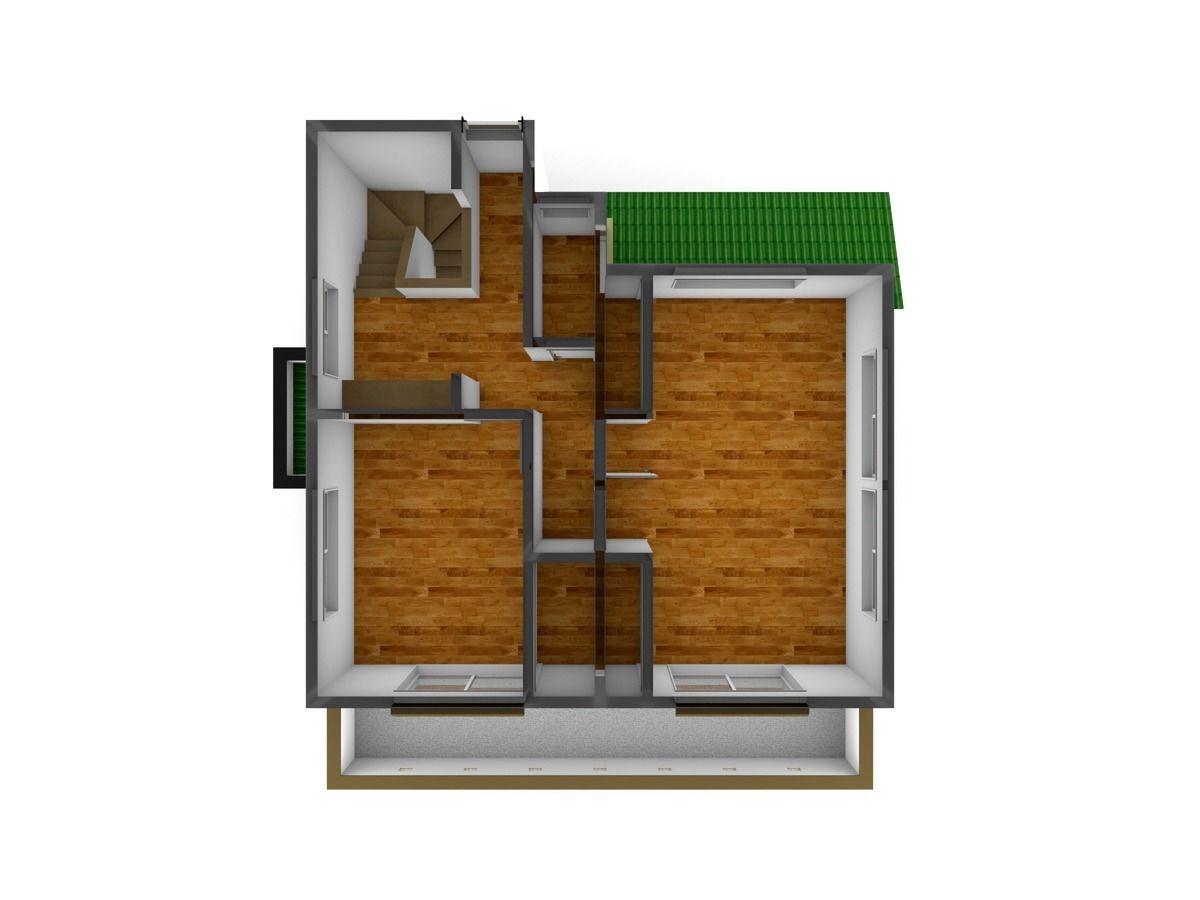 House model for background 46 Low-poly 3D model_9