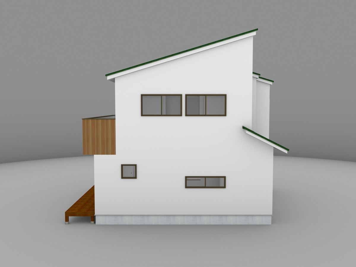 House model for background 46 Low-poly 3D model_3