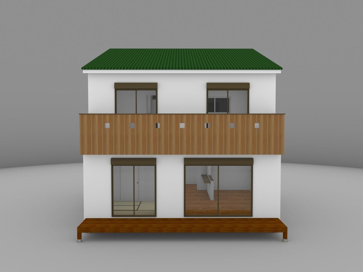 House model for background 46 Low-poly 3D model_1