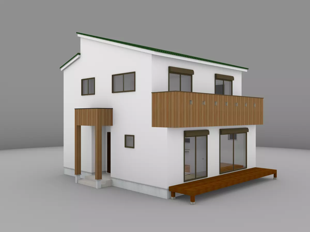 House model for background 46 Low-poly 3D model_0