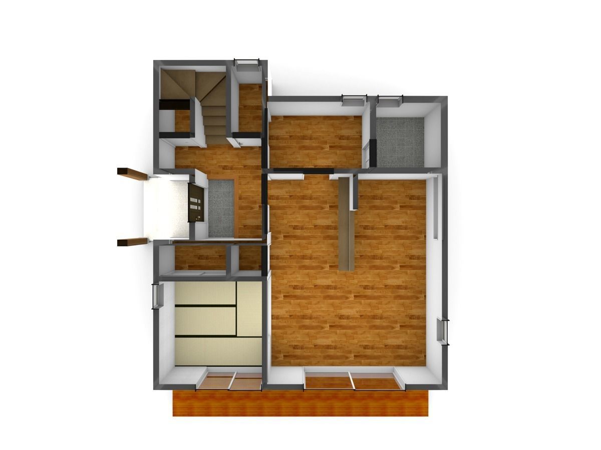 House model for background 46 Low-poly 3D model_8