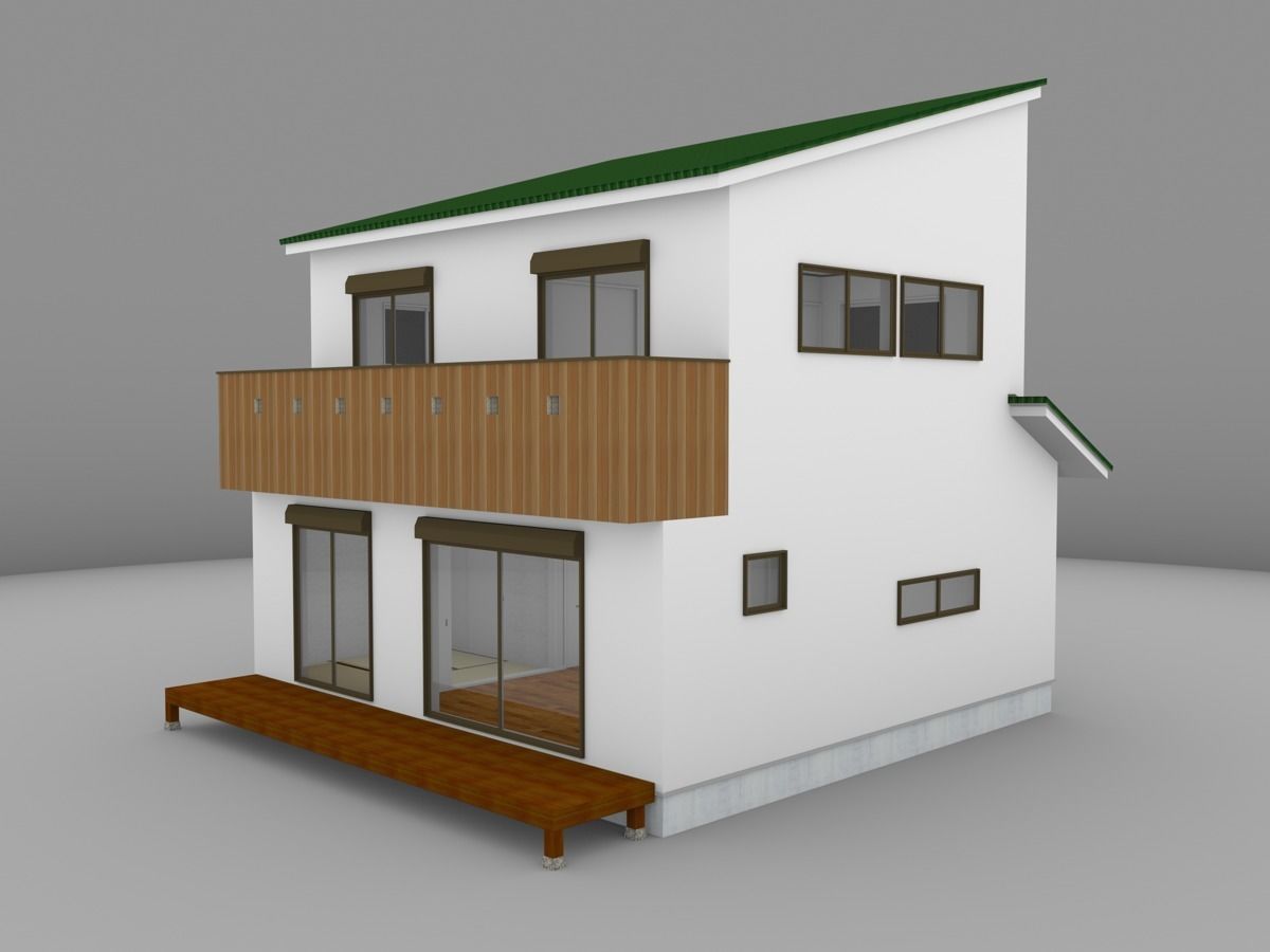 House model for background 46 Low-poly 3D model_2