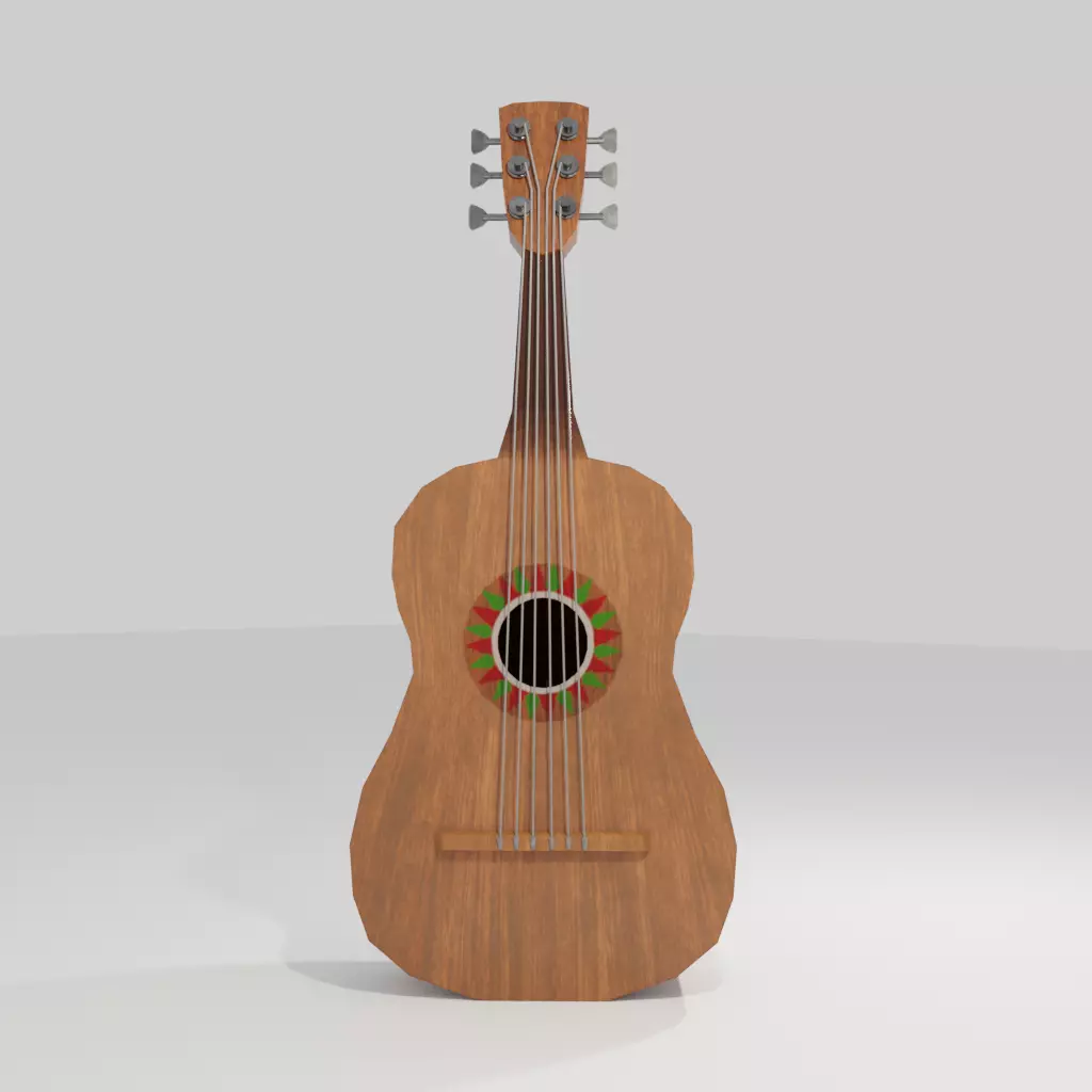 Guitarron - mexican guitar Low-poly 3D model