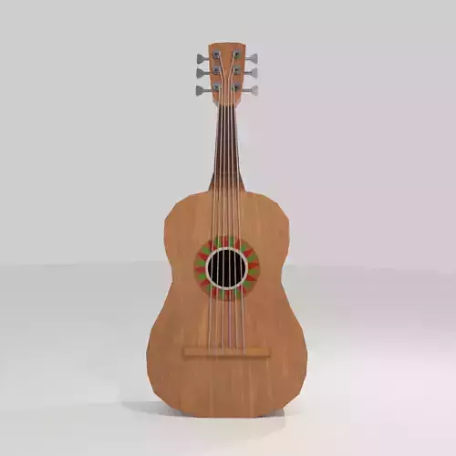 Guitarron - mexican guitar Low-poly 3D model