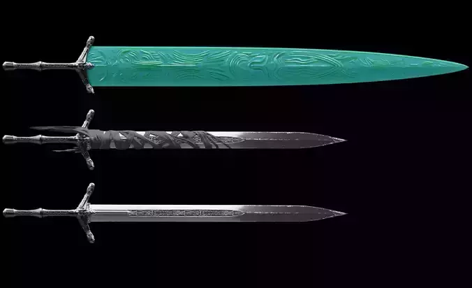Holy Moonlight Sword - Normal and Transformed - Bloodborne 3D print model