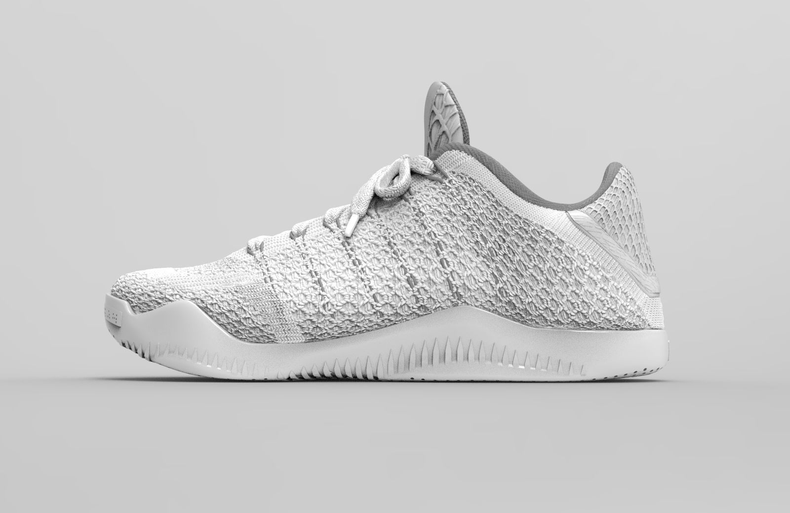 black-and-white-nike -kobe-basketball shoes 3D print model_3