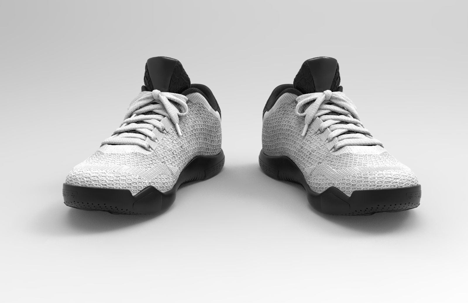 black-and-white-nike -kobe-basketball shoes 3D print model_5