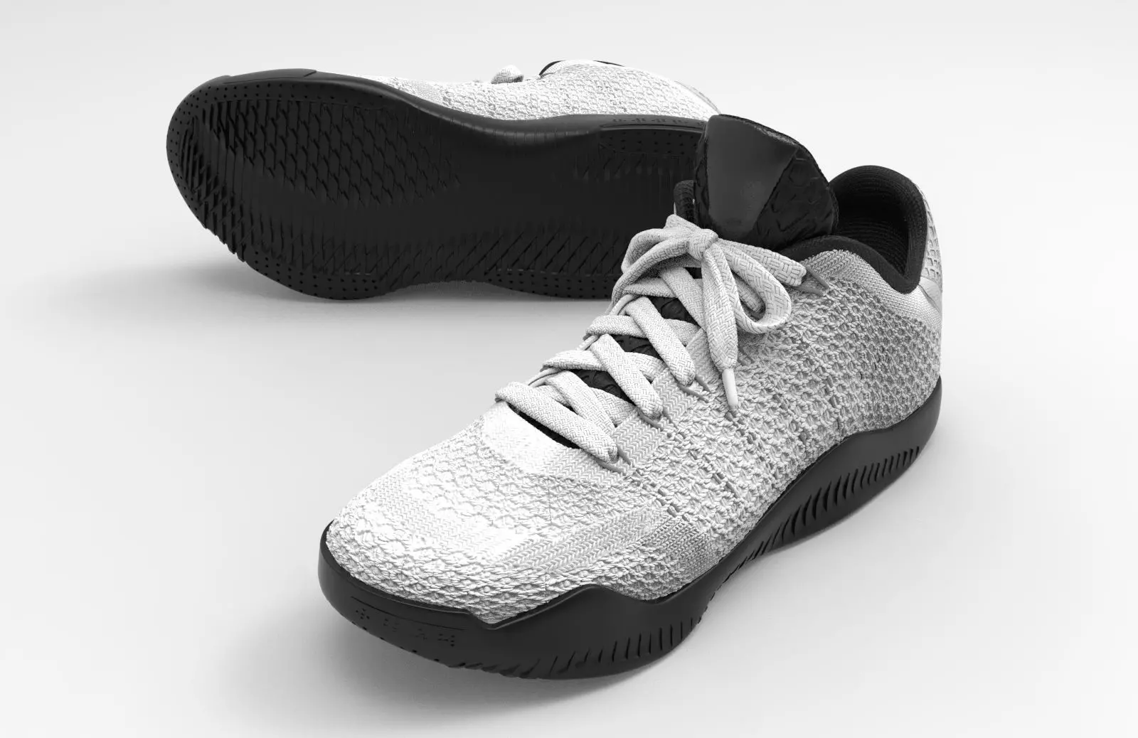 black-and-white-nike -kobe-basketball shoes 3D print model_0